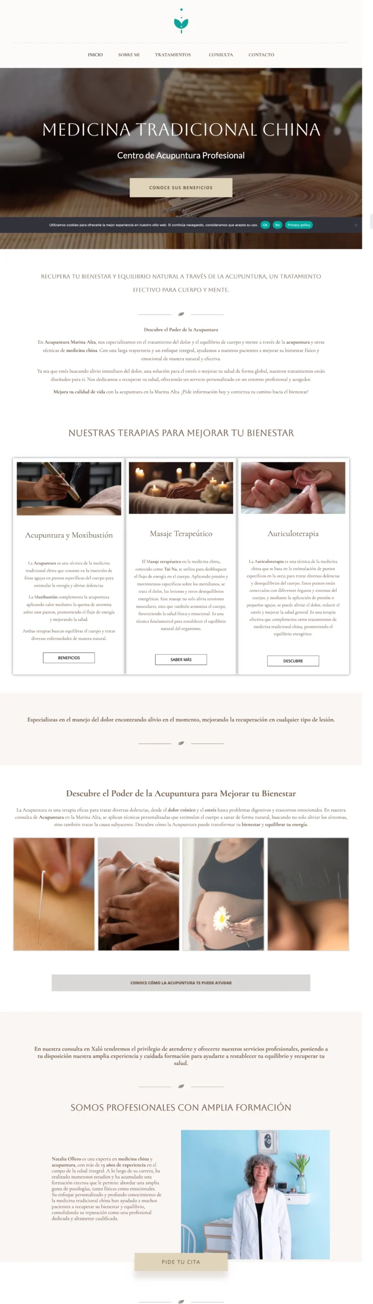 Diseño web para terapeutas – Acupuntura Marina Alta