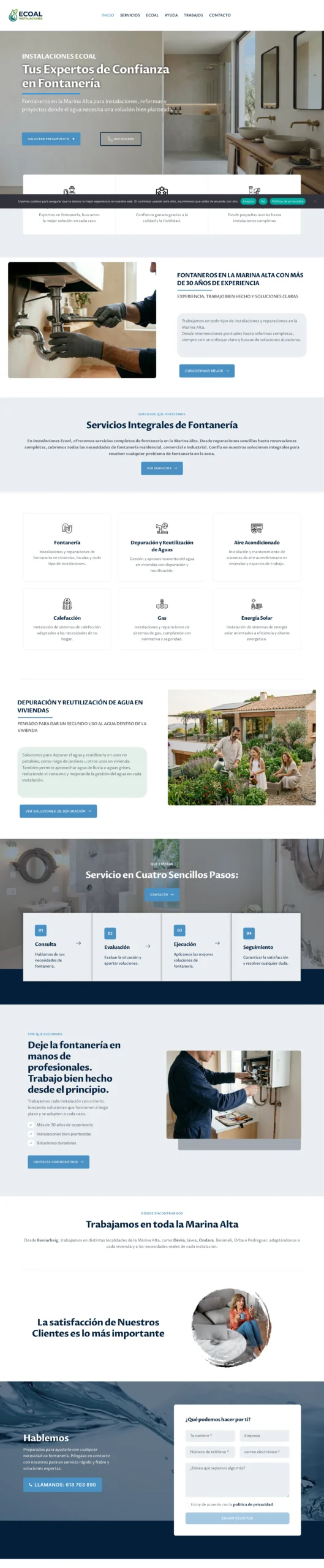 Diseño web para empresas de servicios – Instalaciones Ecoal.