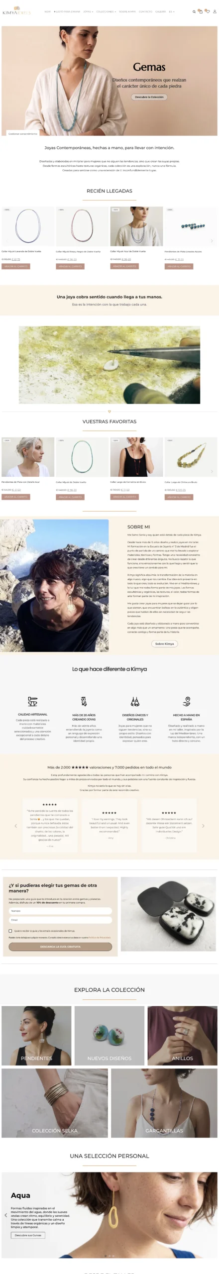 Diseño web para tienda online – Kimya Jewels
